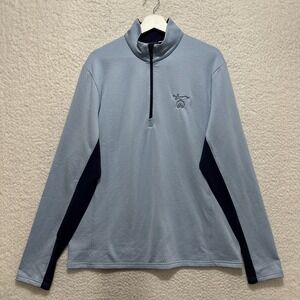 KJUS Hydraulic Half Zip Mid-layer HZ Pullover Men's 50 Blue Long Sleeve Logo NWT
